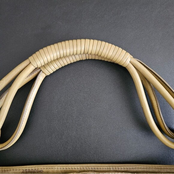 Katherine Kwei Love Knots Olive Green Leather Snakeskin Embossed Hobo - Picture 9 of 11